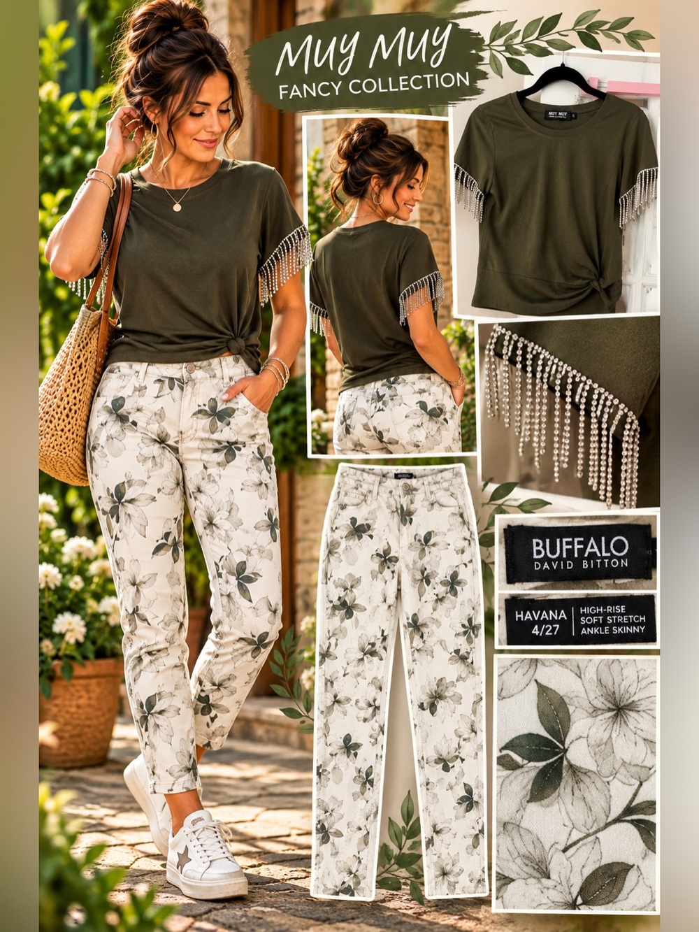 2 Piece Bundle- Buffalo David Bitton pants and green shirt